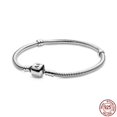 thumbnail image 3 of Hebilla de cubo clásica de Plata de Ley 925, pulsera con hebilla en forma de corazón, compatible con abalorios originales, joyería artesanal, gran oferta, 3 of 4