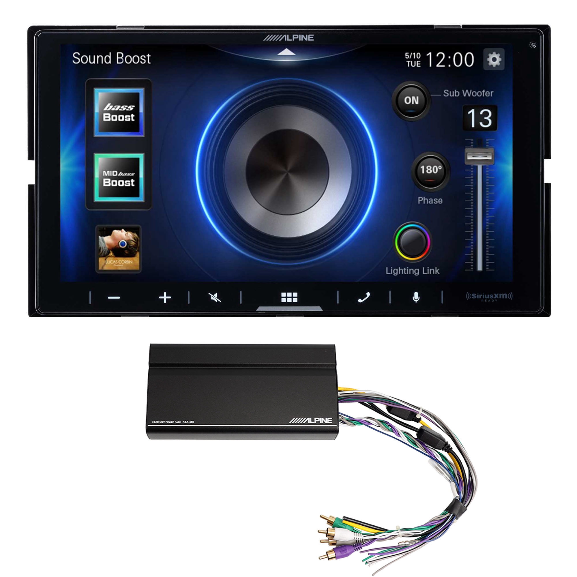 Alpine KTP-445U Car Audio 4 Channel 360W Amp Behind Radio 