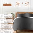 thumbnail image 6 of 3 Piece Black Grey Ombre Duvet Cover Set Twin Size, Microfiber Comforter/Quilt Cover with Corner Ties and 2 Pillowcases, Gradient Contemporary Abstract Art All Season Soft Bedding with Zipper Closure, 6 of 8