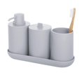 thumbnail image 5 of InterDesign Soporte para cepillos de dientes normales, cepillos giratorios y pasta de dientes The Cade Collection - 3" x 3" x 4. 5" gris mate, 5 of 5