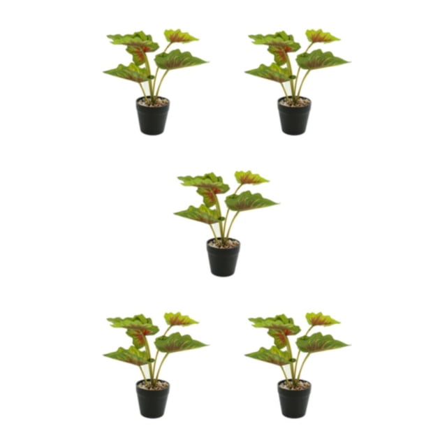 Inteprter Plantas falsas en macetas de tortuga ABS, hojas artificiales de bajo mantenimiento para el hogar, oficina, sala de estar JH5478 Type2 NO2