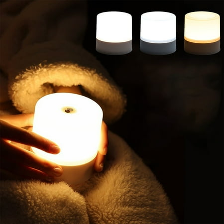

Nhthy LED Bed Night Light with Silent Touch Control Battery-Operated Soft Ambient Bedroom Lamp Eye-Friendly Children s Bedside Lamp with Memory white