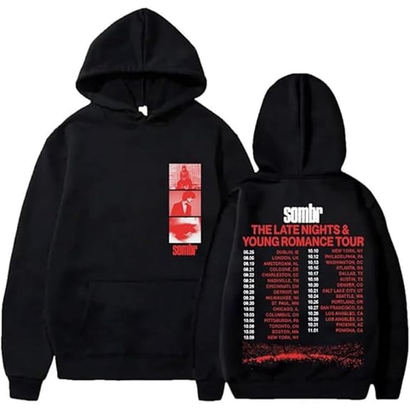 Sombr Late Nights & Young Romance Merch Unisex Fashion Print Long Sleeve Hoodie