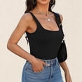 thumbnail image 5 of Women's Sleeveless Tank Top Form Fitting Square Collar Thread Basic Cami Shirts, 5 of 9