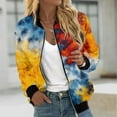 thumbnail image 5 of Kaondbfi Fashion Jacket for Women, Autumn Casual Square Thin Pocket Jacket Top Tie Dye Print Womens Winter Coat, 5 of 9