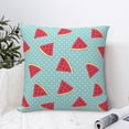 thumbnail image 4 of Yiaed Watermelon Print Pillow Covers Super Soft Decorative Square Throw Pillow Covers Case Cushion Covers for Sofa Couch Bedroom Car Decor（No pillow core）-26"x26", 4 of 7