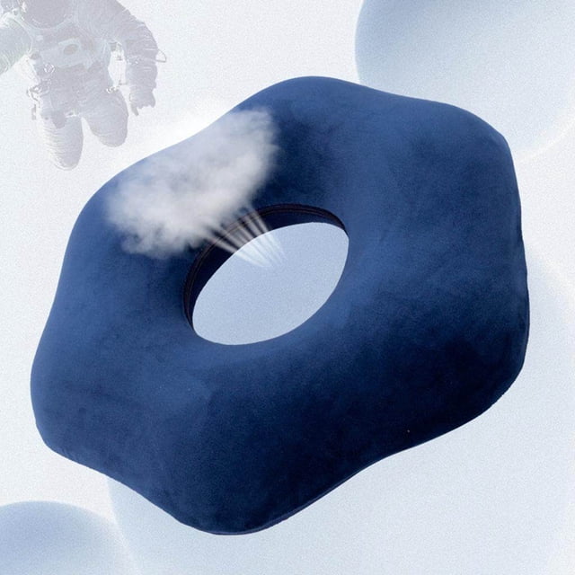facefd Donut Pillow Cushion Breathable Orthopedic Pregnancy Chair Pillow Dark blue