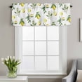 thumbnail image 2 of Summer Fruit Window Valance for Kitchen, Watercolor Yellow Lemon Rustic Farmhouse Leaf Rod Pocket Short Curtain for Small Windows, Light Filtering Decorative Valance, 56 x 16 Inch, 1 Panel, 2 of 9