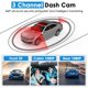 thumbnail image 2 of DVR para coche Dash Cam TeqHome de 3 canales 2K con gran angular de 140°, 2 of 7