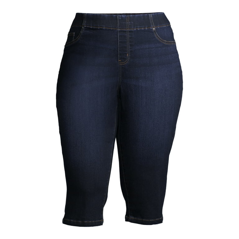 Ladies Capri Jeans Shorts 3/4 Bermuda Denim Stretch Skinny Pants