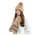 thumbnail image 6 of SYMOID Womens Khaki Winter Beanie and Scarf Set - Warm Knitted with Pom Pom, Stretchy Cozy, One Size Fits Most for Cold Weather Daily & Light Outdoor Use,Size Free Size, 6 of 6