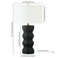 thumbnail image 5 of Evelyn&Zoe Carlin 27" Tall Ceramic Table Lamp with Fabric Shade in Matte Black/White, 5 of 6