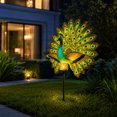thumbnail image 5 of Solar Peacock Ground Stake Light, Crackle Glass Metal Yard Decor for Garden, 5 of 8