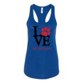 thumbnail image 2 of Wild Bobby, Love My Cat Stole My Heart Red Footprints Animal Lover Ladies Racerback Tank Top, Royal, X-Large, 2 of 3