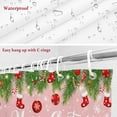 thumbnail image 6 of Shower Curtain 66"W x 72"L Snowman Christmas Trees Pink Texture Fabric Shower Curtains Set with Hooks Water Repellent Bathroom Curtains Machine Washable Bathroom Accessories, 6 of 7