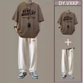 thumbnail image 5 of Conjuntos de pantalones con estampado gráfico para hombre, conjuntos de entrenamiento, camisetas estampadas, pantalones, trajes para hombre, ropa informal de lujo, elegantes, novedosas camisetas y top, 5 of 5