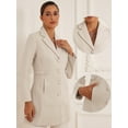 thumbnail image 2 of DARING DIVA Women's Single Breasted Button Down Outerwear Pea Coats Apricot XS, 2 of 6
