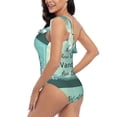 thumbnail image 4 of Easygdp Not All Those Who Wander Are Lost1 Women's One Shoulder Ruffle Monokini Bathing Suits with Removable Chest Pad, Quick Drying - Medium, 4 of 8