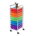 Honey Can Do Storage Cart with 10 Drawers and Rollers, Multicolor