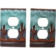 Ebros Pack of 2 Southwestern Desert Cactus Wilderness Design Vinyl