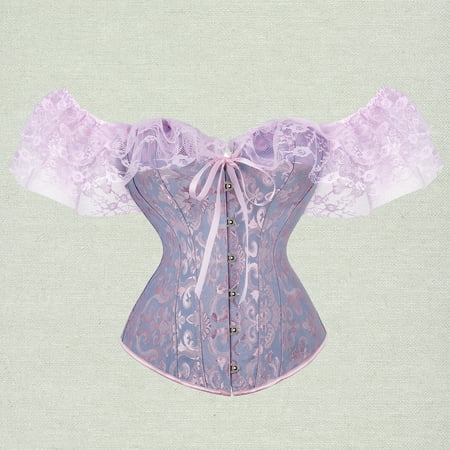 

Bxingsftys Sexy Corset Retro Style Short Sleeved Shaping Clothes Lace Corset for Masquerade