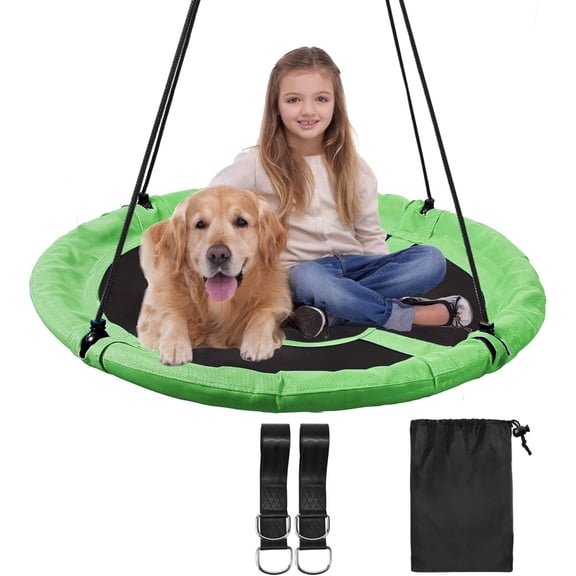 RedSwing 43in Saucer Flying Swing for Kids Outdoor, Large Round Tire Swings for Trees and Swingset, Heavy Duty for Outside Playground, 500lbs Capacity