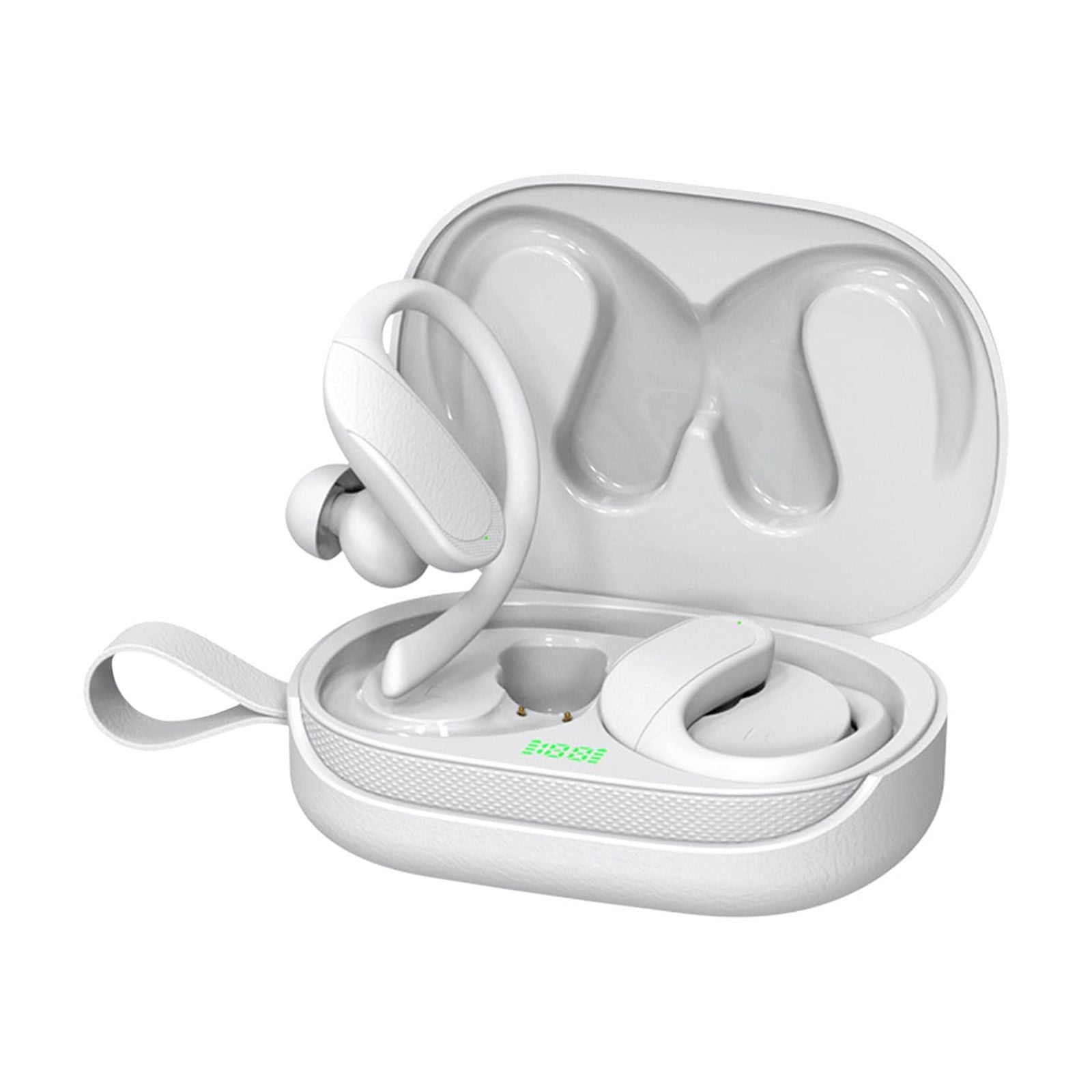 Long Tolerance Wireless Earphones, Leather Patterned Bluetooth Headset — 3.7x2.7x1.4 Inch IP53 Watertight Low Latency Earpieces for Gaming