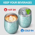 thumbnail image 4 of Floral 12oz Stainless Steel Insulated Wine Tumbler with Lid and Straw – Double Wall Vacuum Mug for Hot & Cold Drinks, 304 Steel Interior, Sweat-Free Design,Thanksgiving,Christmas, Spring,Flower, 4 of 5