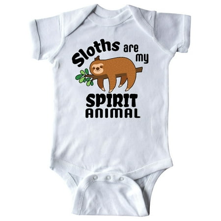 

Inktastic Sloths Are My Spirit Animal with Cute Sloth Illustration Gift Baby Boy or Baby Girl Bodysuit