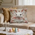 thumbnail image 1 of Cheapark 18x18 Inches Easter Bunny Print Pillow Cover, 1 of 7