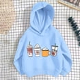 thumbnail image 2 of Abtuhar Fall Hooded Sweatshirt for Children Crew Neck Print Loose Outer Pullover Top Set, 2 of 4