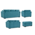 thumbnail image 5 of Roundhill Furniture Clareen 4-Piece Living Room Set, Sofa Loveseat Cutler Chair and Ottoman, Teal, 5 of 15