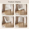 thumbnail image 3 of EOP Modern Dining Chairs Set of 2, Upholstered Dining Side Chairs with Solid Rubber Wood Legs, Open Back Design, Kitchen Dining Room Living Room Chairs with Curved Back, Beige, 3 of 11