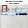 thumbnail image 3 of LED White Dresser for Bedroom,6 Drawer Dresser with Charging Station,Modern Dresser with 6 Drawer,Dressers & Chests of Drawers,White Fabric Dresser, 3 of 6