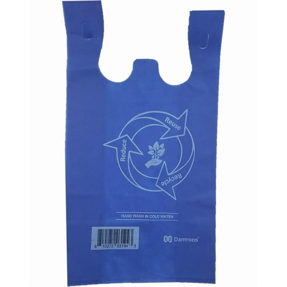 300 Reusable Non-woven Polypropylene Shopping Bags/Box, Blue Color, 12" W x 6" D x 22" H, Strong, 40 GSM.