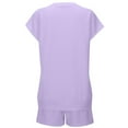 thumbnail image 4 of Women's V-Neck Short Sleeve Top and Shorts Set Casual Summer Outfit Soft Comfortable Wear Stylish Two Piece Suit for Daily, 4 of 8
