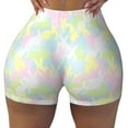 thumbnail image 2 of Gukieu Color Rabbit Print Women's Sports Shorts, Elastic Waist High Stretch Running Yoga Gym Sweatpants-XX-Large, 2 of 8