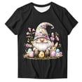thumbnail image 3 of VBTAPA Novelty Graphic Tees for Women Happy Easter Bunny Print T-Shirt Cute Leopard Rabbit Tee Tops Lightning Sales Today Black XXL, 3 of 5