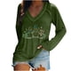 thumbnail image 1 of Blusa de manga larga con cuello en V informal para mujer a la moda, Tops de otoño Fridja bvmnju4115, 1 of 5