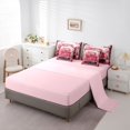 thumbnail image 5 of Feelyou Rose Flower Bedding Comforter Set 7pcs, Pink Romantic Truck Queen Bedding Sets, 5 of 8