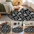 thumbnail image 5 of Round Rug 4Ft Washable Non-Slip, Black Paisley Circle Area Rugs for Living Room Bedroom, Ethnic Vintage Floral Botanical Abstract Indoor Floor Mats Carpet Runner for Home Decor Aesthetic, 5 of 8