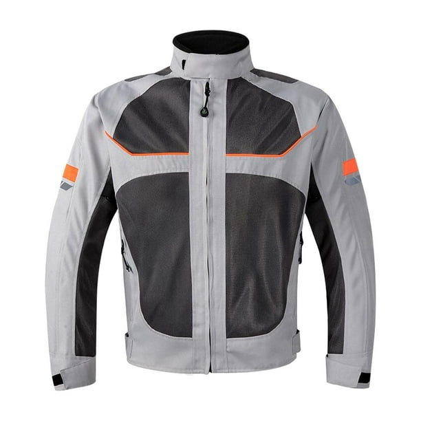 Chaqueta de moto de verano Chaqueta de motociclista Ropa de protección Resistente al agua Gris XL Zulema Chaqueta de moto