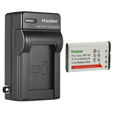 Kastar 1-Pack Battery and AC Wall Charger Replacement for Casio NP-90 NP-90DBA BC-90L Casio Exilim EX-FH100 EX-FH100BK Exilim EX-H10 Exilim EX-H15 Exilim EX-H20 EX-H20G EX-H20GBK EX-H20GSR