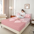 thumbnail image 3 of Erosebridal Teens Vintage Floral Bow Bed Sheets 4pcs,Girls Ombre Polka Dots King Sheets,Microfiber Bedroom Decor, 3 of 5