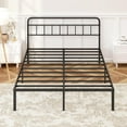 thumbnail image 5 of 12 inches King Size Bed Frame with Minimalist headboard,Metal Platform Base with Strong Metal Slats,Mattress Foundation for Under Bed Storage,Easy Assembly,Black, 5 of 8