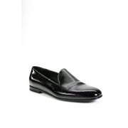 Angle View: Pre-owned|Giorgio Armani Mens Patent Leather Slide On Tuxedo Loafers Black Size 9