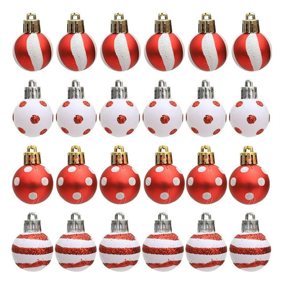 Wzzjkit Christmas Tree Decorations, 24PCS Red and White Shatterproof Christmas Ball Ornaments Set, Hanging Ornament for Xmas Holiday Party Decor, Christmas Balls