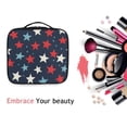 thumbnail image 6 of FORMRS Travel Makeup Bag Large Capacity Train Case Cosmetic Organizer with Adjustable Dividers, Red White Stars, 6 of 8