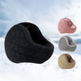 thumbnail image 6 of Cheers.US Foldable Ear Warmers Adjustable Knitted Earmuffs with Fuzzy Fleece Lining Unisex Furry Winter Earmuffs, 6 of 8