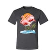 thumbnail image 2 of Wild Bobby, Flamingo Love Print, Animal Lover, Men Graphic Tee, Heather Black, XX-Large, 2 of 4